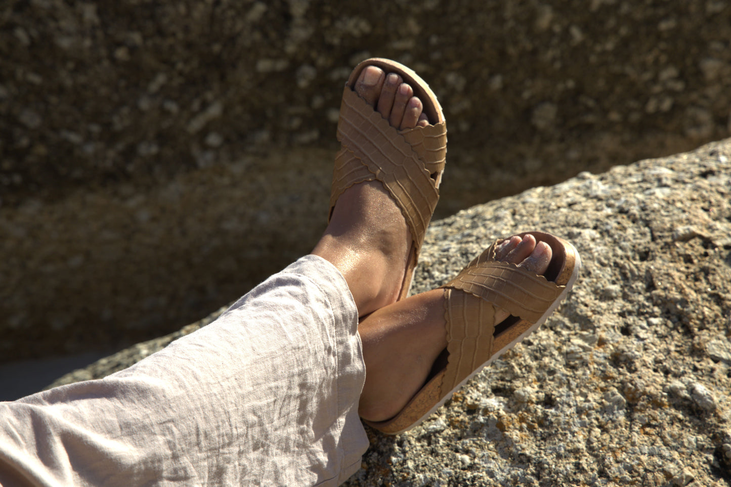 H&M Beige Sliders