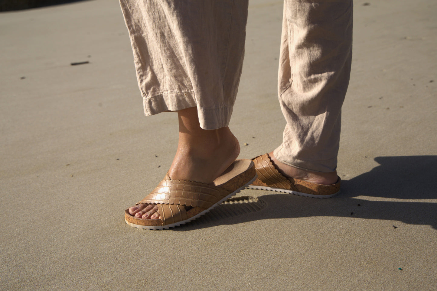 H&M Beige Sliders